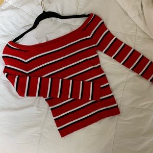 striped off-the-shoulder top